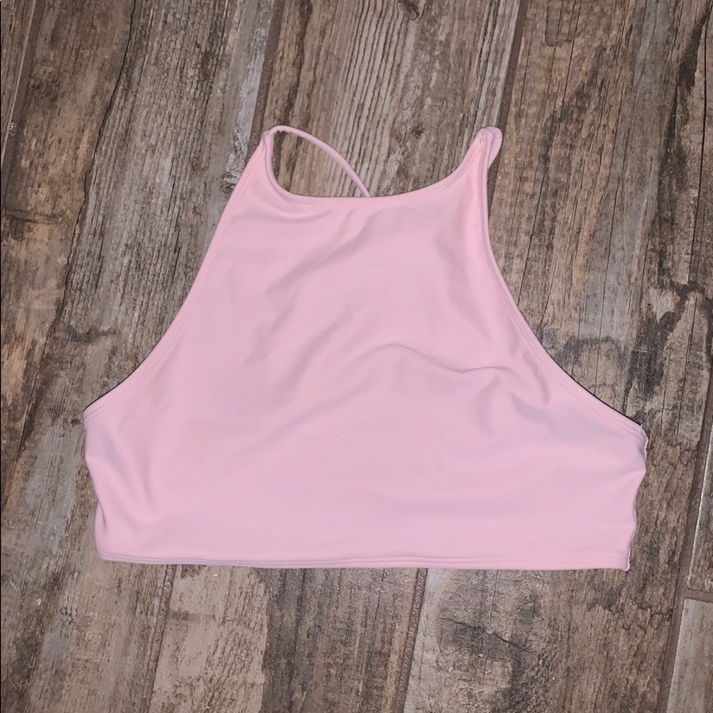pink halter bikini top